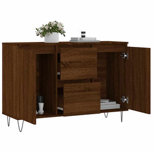 Credenza Rovere Marrone 101,5x35x70 cm in Legno Multistrato 827211