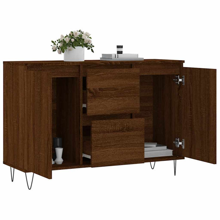 Credenza Rovere Marrone 101,5x35x70 cm in Legno Multistrato 827211