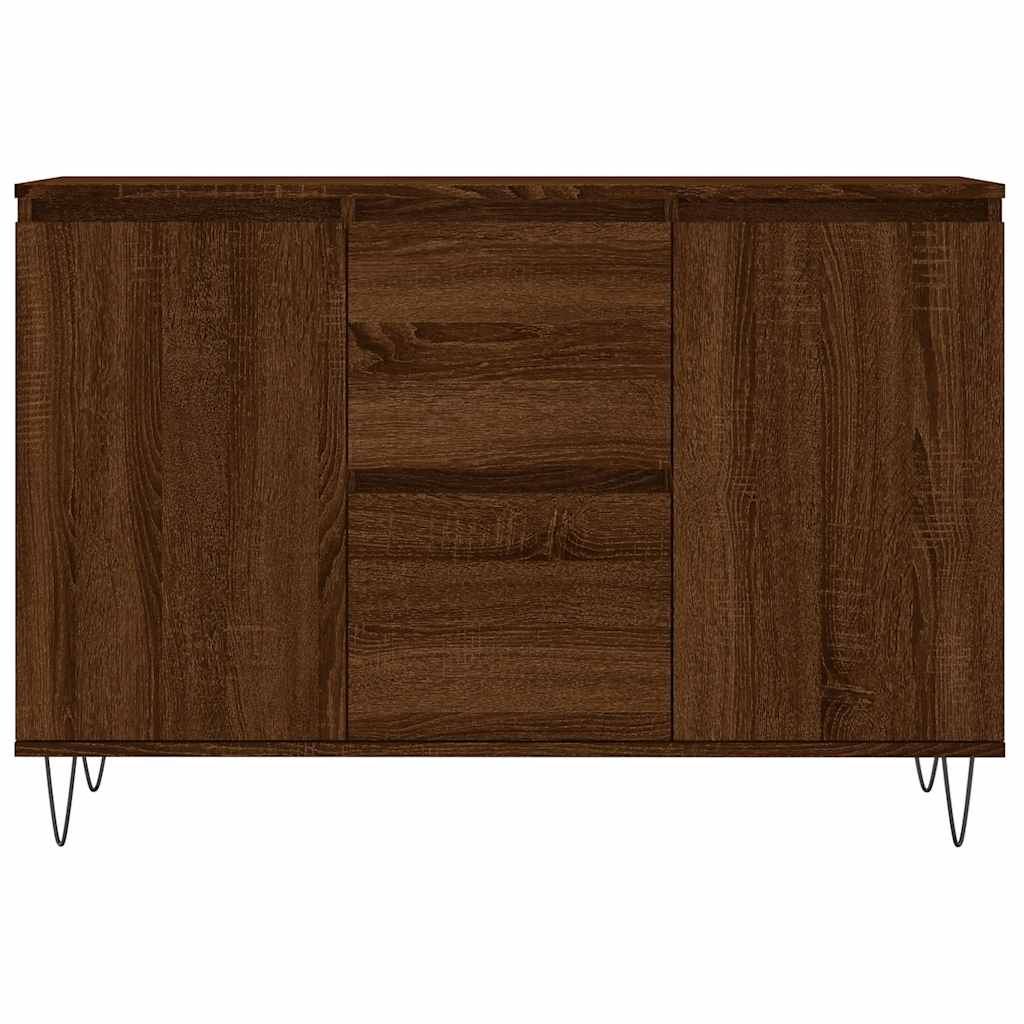 Credenza Rovere Marrone 101,5x35x70 cm in Legno Multistrato 827211