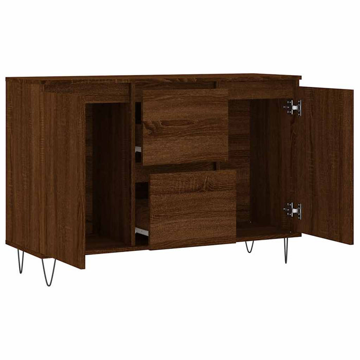 Credenza Rovere Marrone 101,5x35x70 cm in Legno Multistrato 827211