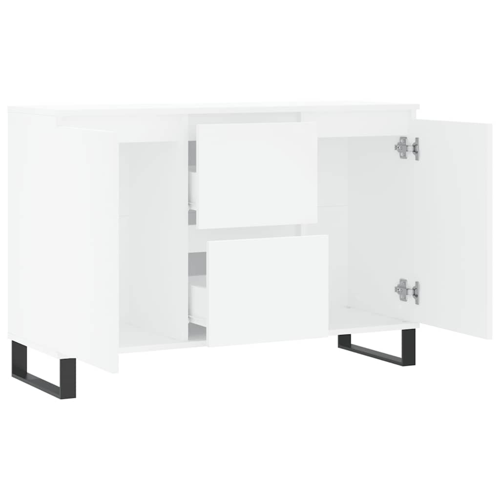 Credenza-Buffet-Armadio da cucina Bianca 101,5x35x70 cm in Legno Multistrato 340298