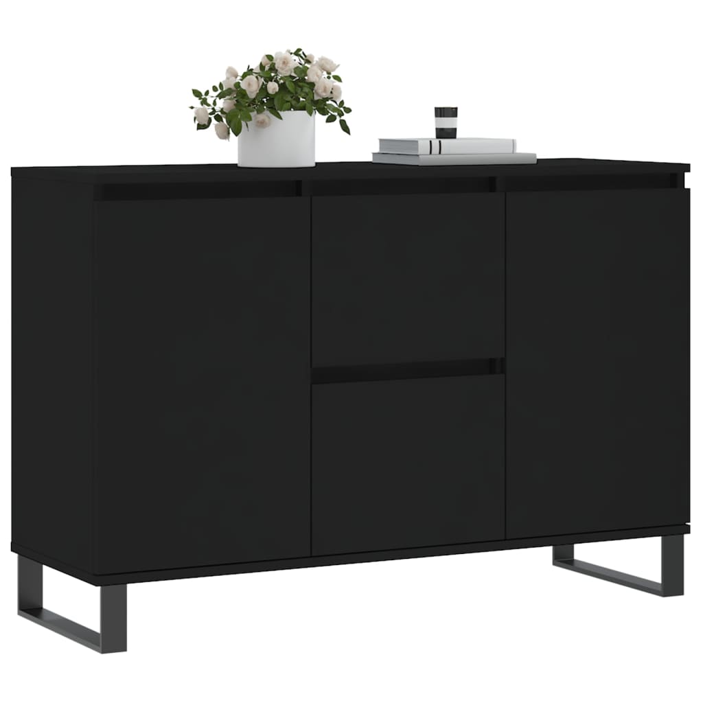 Credenza Nera 104x35x70 cm in Legno Multistrato 827213