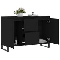 Credenza Nera 104x35x70 cm in Legno Multistrato 827213