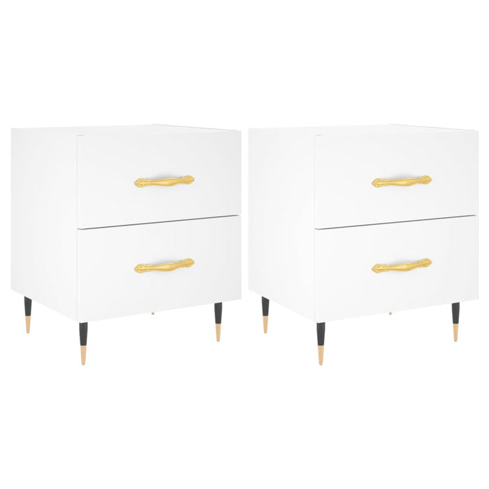 vidaXL Comodini 2 pz Bianchi 40x35x47,5 cm in Legno Multistrato