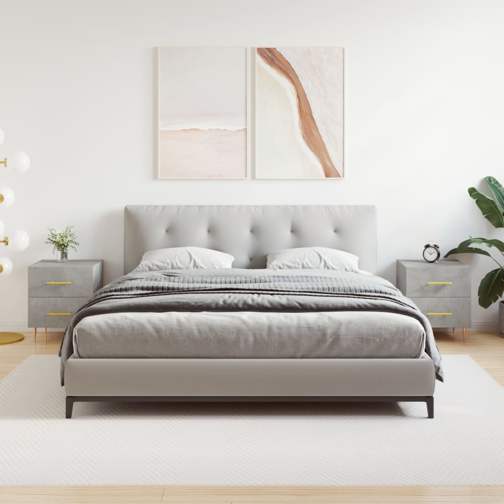 Comodini 2 pz Grigio Cemento 40x35x47,5 cm in Legno Multistrato 827285