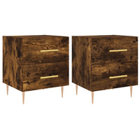 Comodini 2 pz Rovere Fumo 40x35x47,5 cm in Legno Multistrato 827287