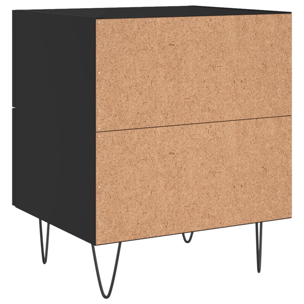 Comodini 2 pz Neri 40x35x47,5 cm in Legno Multistrato 827295
