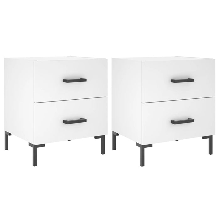 vidaXL Comodini 2 pz Bianchi 40x35x47,5 cm in Legno Multistrato