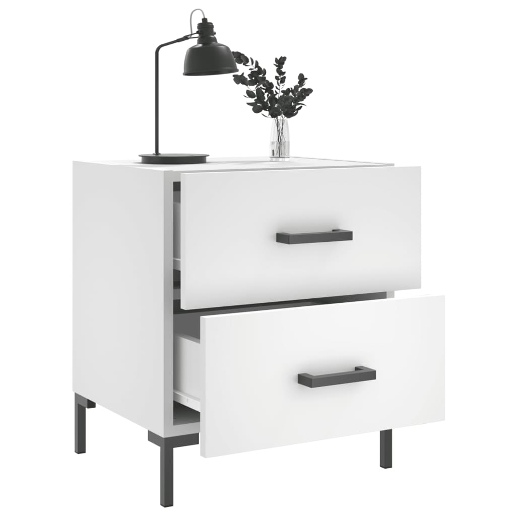 vidaXL Comodini 2 pz Bianchi 40x35x47,5 cm in Legno Multistrato