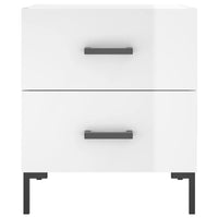 Comodini 2 pz Bianco Lucido 40x35x47,5 cm in Legno Multistrato 827313