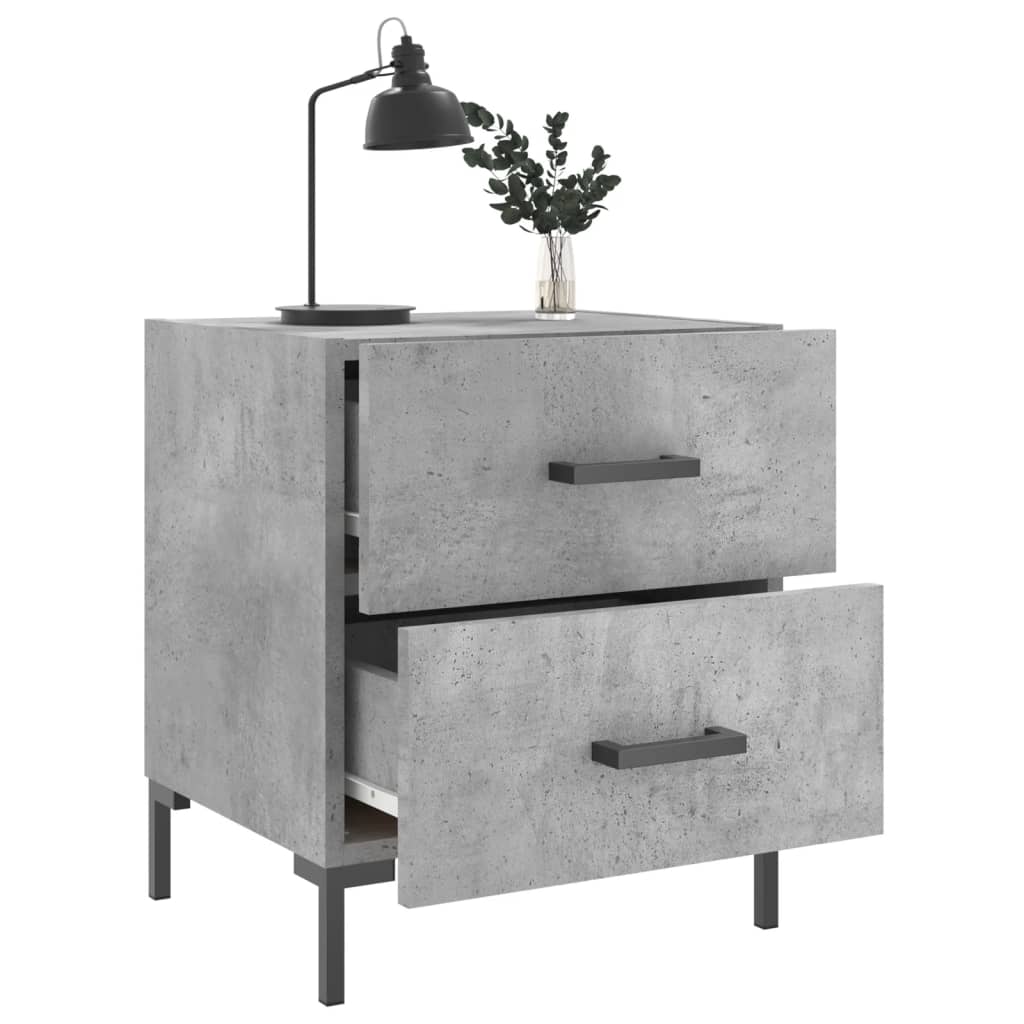 Comodini 2 pz Grigio Cemento 40x35x47,5 cm in Legno Multistrato 827317