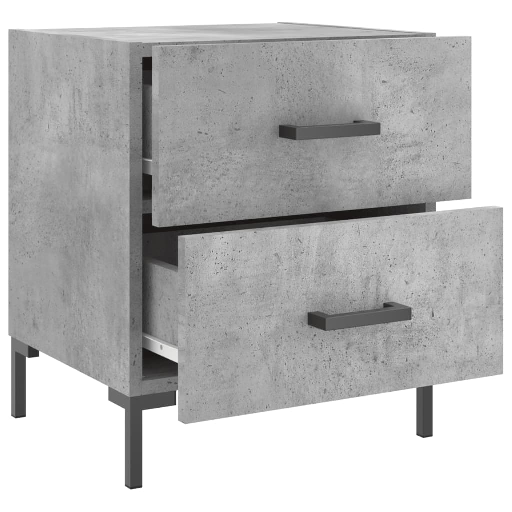 Comodini 2 pz Grigio Cemento 40x35x47,5 cm in Legno Multistrato 827317