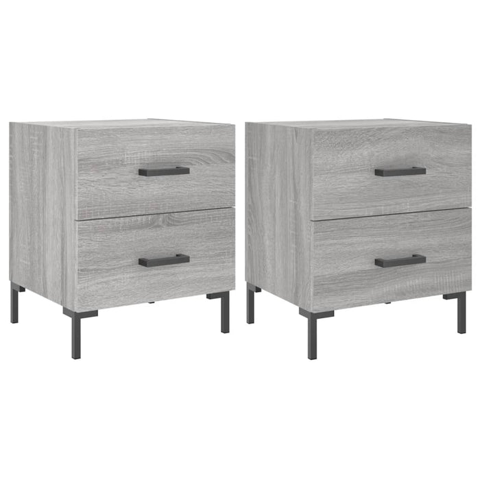 Comodini 2 pz Grigio Sonoma 40x35x47,5 cm in Legno Multistrato 827321