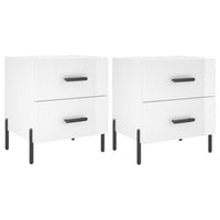 Comodini 2 pz Bianco Lucido 40x35x47,5 cm in Legno Multistratocod mxl 127761