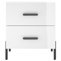Comodini 2 pz Bianco Lucido 40x35x47,5 cm in Legno Multistrato 827329
