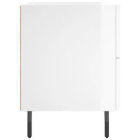 Comodini 2 pz Bianco Lucido 40x35x47,5 cm in Legno Multistrato 827345