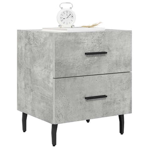 Comodini 2 pz Grigio Cemento 40x35x47,5 cm in Legno Multistrato