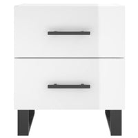 Comodini 2 pz Bianco Lucido 40x35x47,5 cm in Legno Multistrato 827361