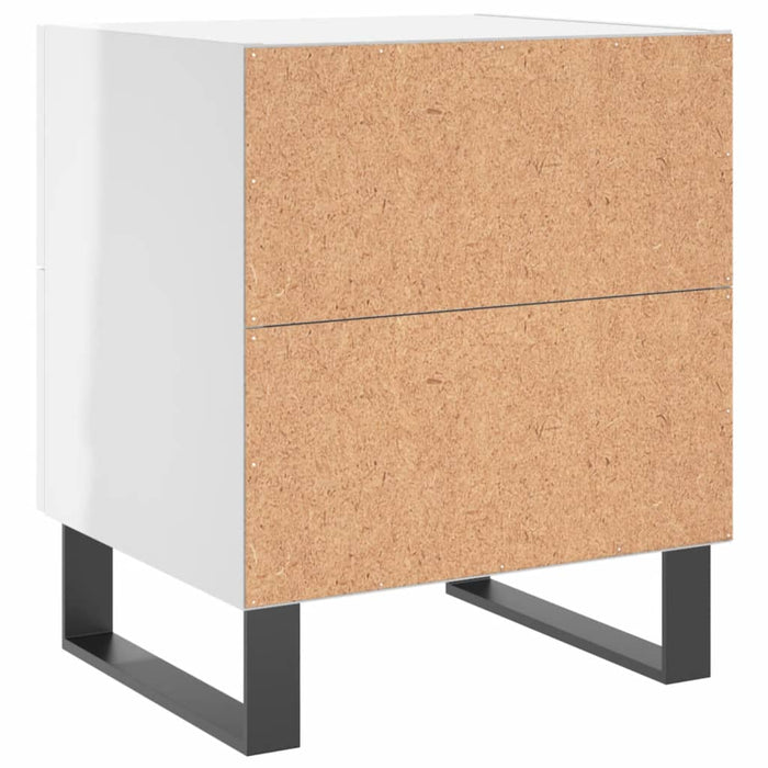 Comodini 2 pz Bianco Lucido 40x35x47,5 cm in Legno Multistrato 827361