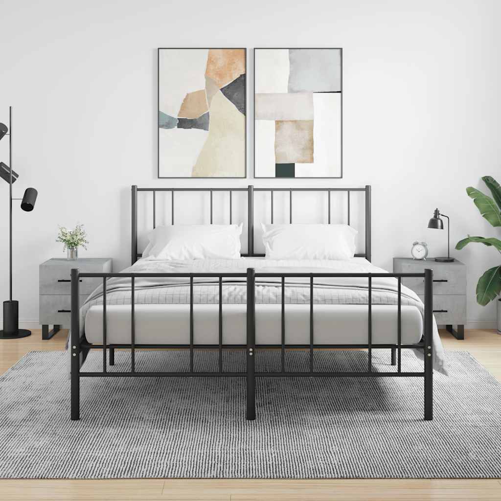 Comodini 2 pz Grigio Cemento 40x35x47,5 cm in Legno Multistrato 827365