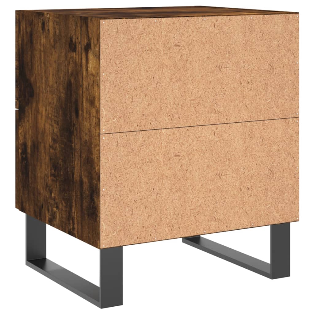 Comodini 2 pz Rovere Fumo 40x35x47,5 cm in Legno Multistrato 827367