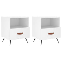 Comodini 2 pz Bianchi 40x35x47,5 cm in Legno Multistrato 827373