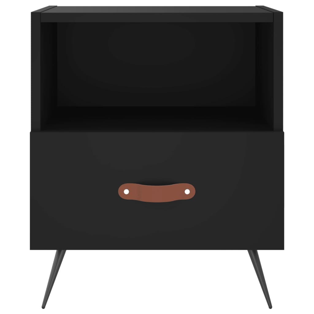 Comodini 2 pz Neri 40x35x47,5 cm in Legno Multistrato 827375