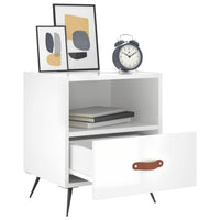 Comodini 2 pz Bianco Lucido 40x35x47,5 cm in Legno Multistrato 827377
