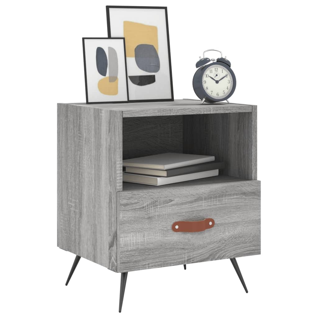 Comodini 2 pz Grigio Sonoma 40x35x47,5 cm in Legno Multistrato 827385