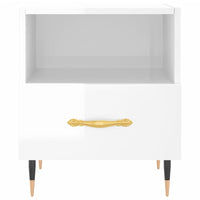 Comodino Bianco Lucido 40x35x47,5 cm in Legno Multistrato 827392