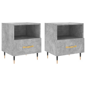 Comodini 2 pz Grigio Cemento 40x35x47,5 cm in Legno Multistrato 827397