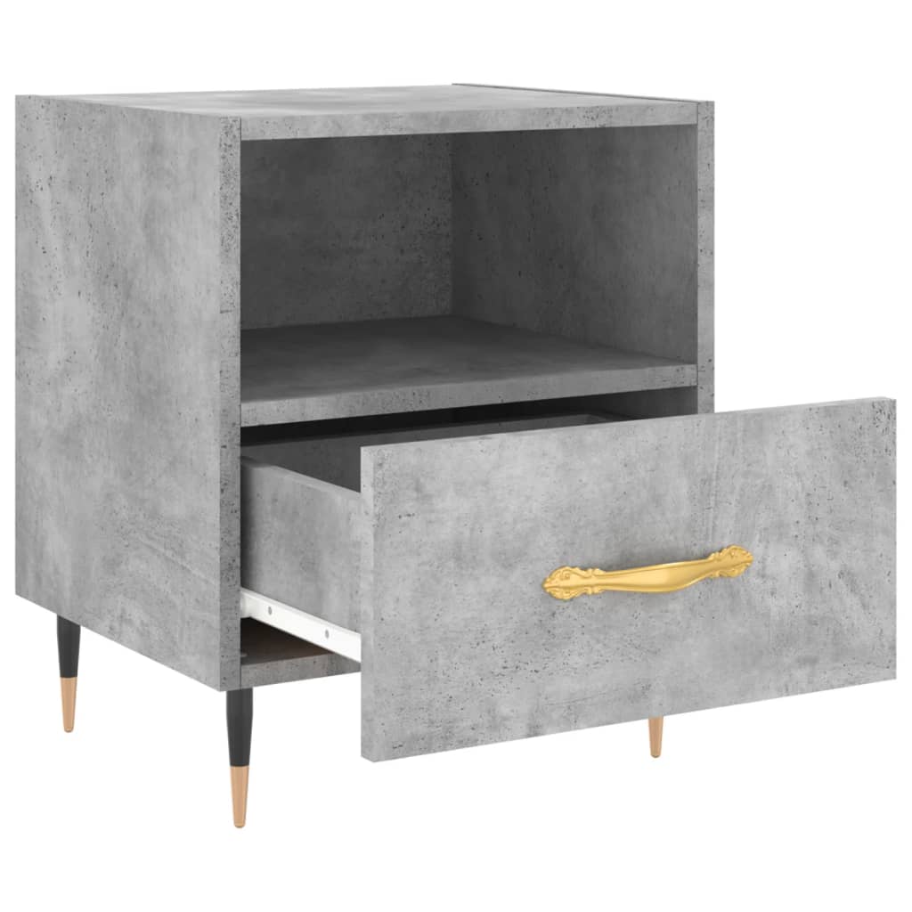 Comodini 2 pz Grigio Cemento 40x35x47,5 cm in Legno Multistrato 827397