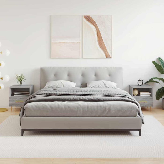 Comodini 2 pz Grigio Sonoma 40x35x47,5 cm in Legno Multistrato 827417