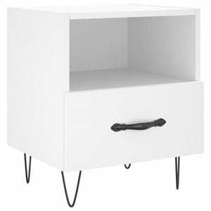 Comodino Bianco 40x35x47,5 cm in Legno Multistrato 827420
