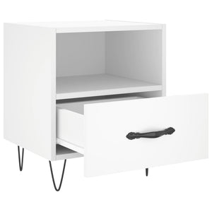 Comodino Bianco 40x35x47,5 cm in Legno Multistrato 827420