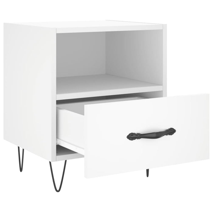 Comodino Bianco 40x35x47,5 cm in Legno Multistrato 827420