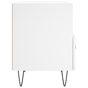 Comodino Bianco 40x35x47,5 cm in Legno Multistrato 827420
