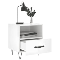 Comodini 2 pz Bianco Lucido 40x35x47,5 cm in Legno Multistrato 827425