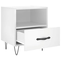 Comodini 2 pz Bianco Lucido 40x35x47,5 cm in Legno Multistrato 827425