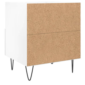 Comodini 2 pz Bianco Lucido 40x35x47,5 cm in Legno Multistrato 827425