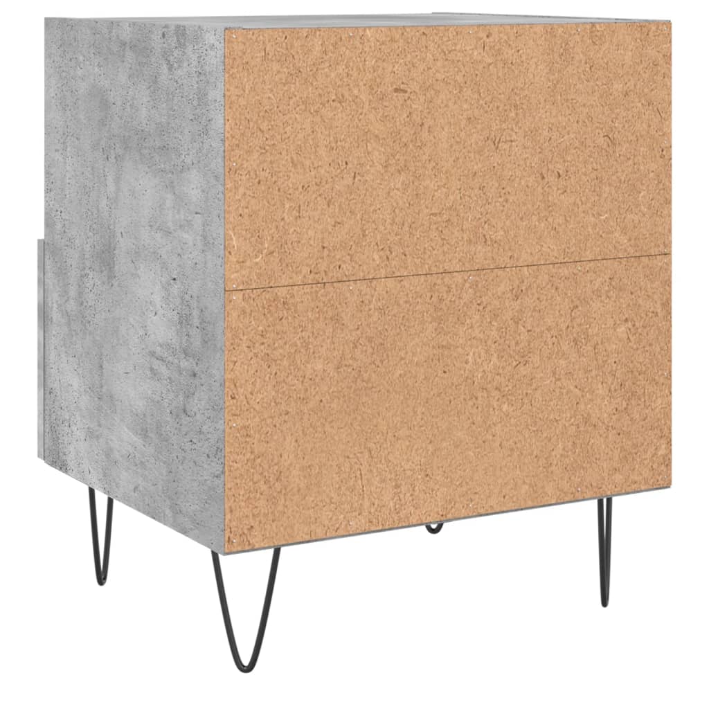Comodini 2 pz Grigio Cemento 40x35x47,5 cm in Legno Multistrato 827429