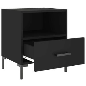 Comodino Nero 40x35x47,5 cm in Legno Multistrato 827438
