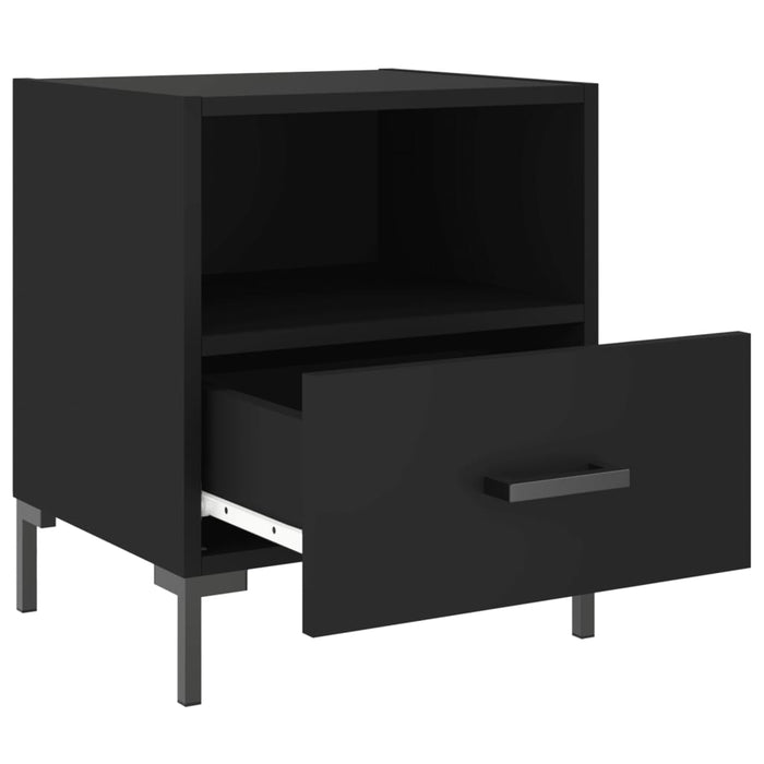 Comodino Nero 40x35x47,5 cm in Legno Multistrato 827438
