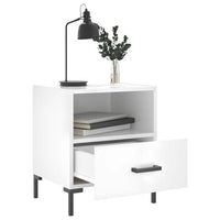Comodini 2 pz Bianco Lucido 40x35x47,5 cm in Legno Multistrato 827441
