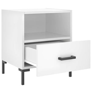 Comodini 2 pz Bianco Lucido 40x35x47,5 cm in Legno Multistrato 827441