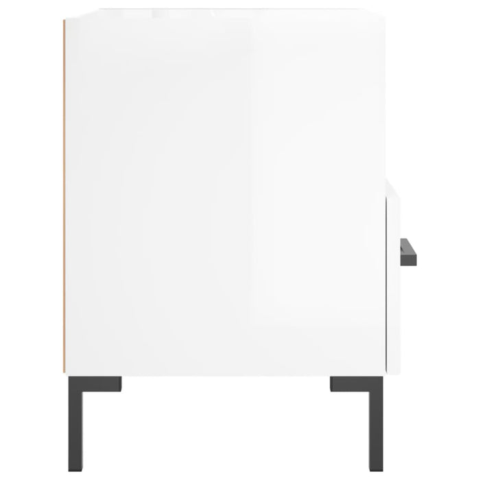 Comodini 2 pz Bianco Lucido 40x35x47,5 cm in Legno Multistrato 827441