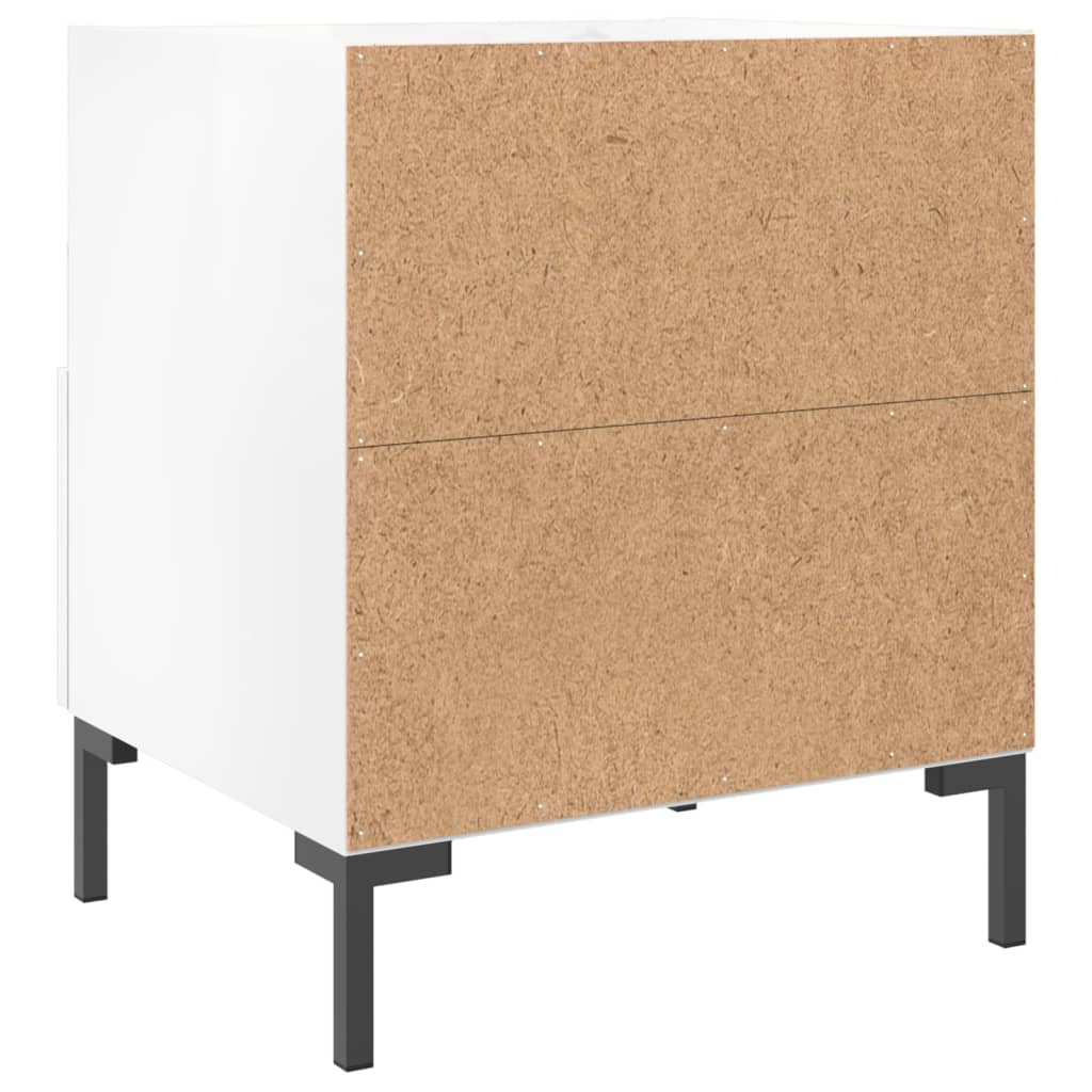 Comodini 2 pz Bianco Lucido 40x35x47,5 cm in Legno Multistrato 827441