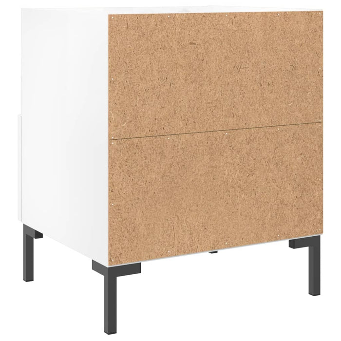 Comodini 2 pz Bianco Lucido 40x35x47,5 cm in Legno Multistrato 827441
