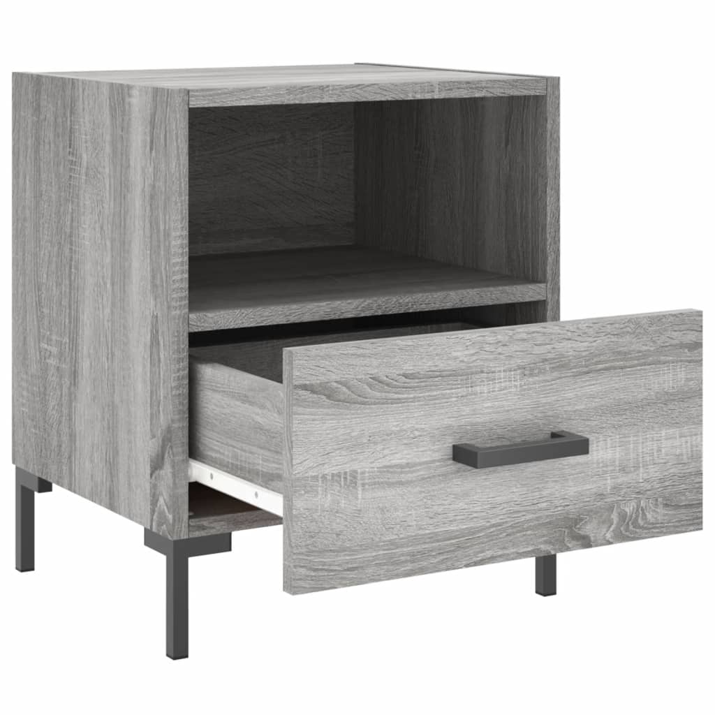 Comodini 2 pz-Set di 2 Tavolino da notte Grigio Sonoma 40x35x47,5 cm in Legno Multistrato 370350