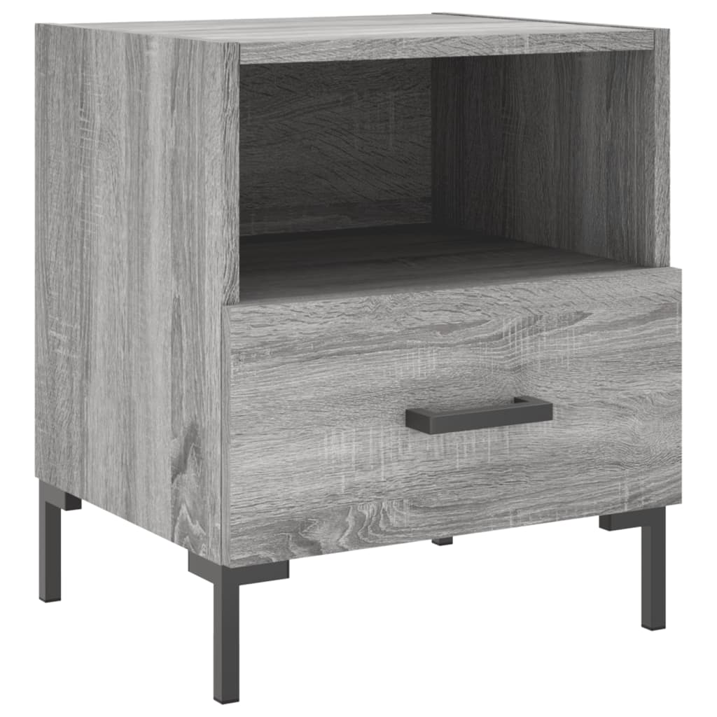 Comodini 2 pz-Set di 2 Tavolino da notte Grigio Sonoma 40x35x47,5 cm in Legno Multistrato 370350